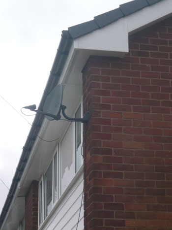 Across the fascia at the front 
