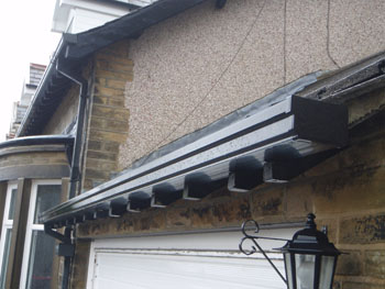 Guttering along the garage 