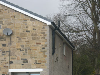 side elevation showing fascia and gutter